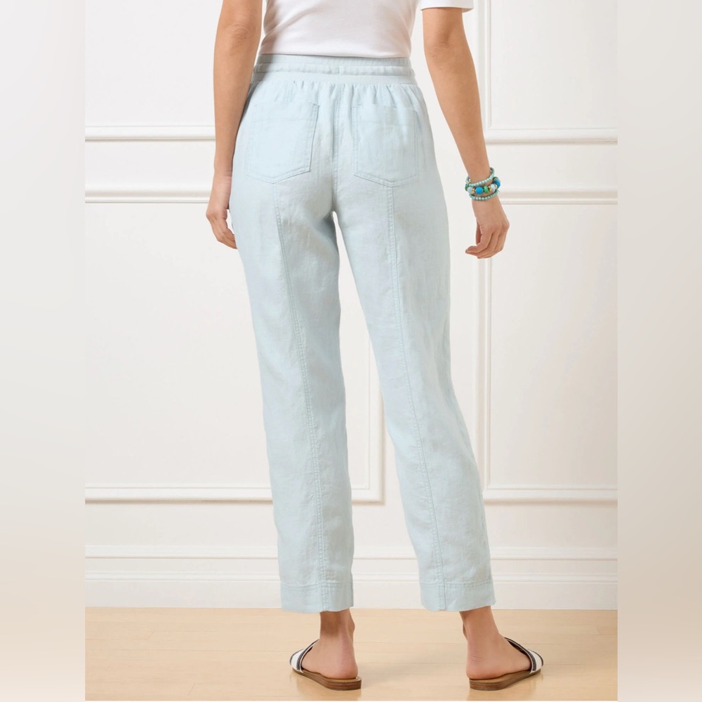 Talbots Baby Blue Linen Trousers - Picture 5 of 7